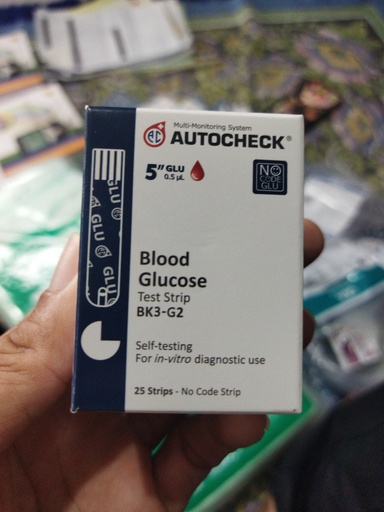 Strip Blood Glucose (Gula Darah) Autocheck 25 Strip - BK3-G2